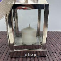 Lot of 10 Pottery Barn Lantern Candle Holder Seaport Nickle 7 Square Votive