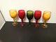 Lot Of 5 Green, Red, And Gold Color Votive Candle Holders 4 Inches High