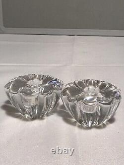 Lot of 7 Orrefors Crystal Sweden Dish/Candle Holders/Perfume Bottles with Tops