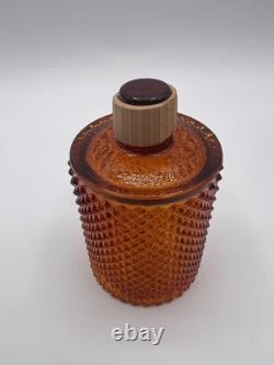 Lot of 8 Diamond Hobnail Red Orange Glass Votive Peg Candle Holders All UV GLOW