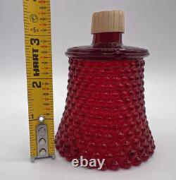 Lot of 8 Diamond Hobnail Red Orange Glass Votive Peg Candle Holders All UV GLOW