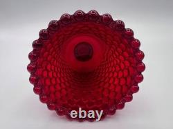 Lot of 8 Diamond Hobnail Red Orange Glass Votive Peg Candle Holders All UV GLOW