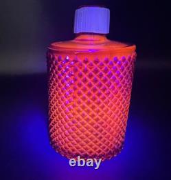 Lot of 8 Diamond Hobnail Red Orange Glass Votive Peg Candle Holders All UV GLOW