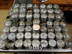 Lot of 86 Silver Sparkle Mercury Glass Votive Tealight Candle Holders, 3d x 3h