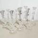 Lot Of 9 Clear Glass Candlestick Holders 3 Sets Assorted Sizes Up To 10 Inch
