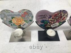 Lot of 96 Joan Baker Suncatcher Heart Shaped Candle Holders w Stand