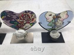 Lot of 96 Joan Baker Suncatcher Heart Shaped Candle Holders w Stand