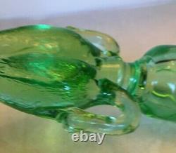 Lovely Rare Heisey Swan Green Moongleam Double Handled Candle Holder 61/2 T