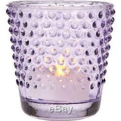 Luna Bazaar Vintage Glass Glass Candle Holder 2.5-Inch, Candace Hobnail Design