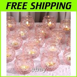 Luxurious Soft Pink Candle Holders Set 48 Votive Holders for Special Moments