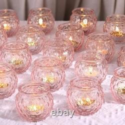Luxurious Soft Pink Candle Holders Set 48 Votive Holders for Special Moments