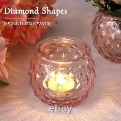 Luxurious Soft Pink Candle Holders Set 48 Votive Holders for Special Moments