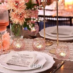 Luxurious Soft Pink Candle Holders Set 48 Votive Holders for Special Moments