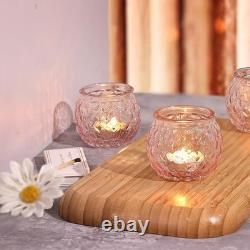 Luxurious Soft Pink Candle Holders Set 48 Votive Holders for Special Moments
