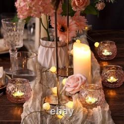 Luxurious Soft Pink Candle Holders Set 48 Votive Holders for Special Moments
