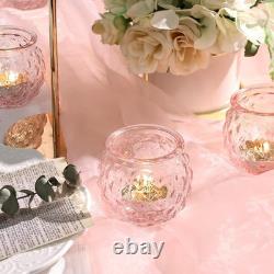 Luxurious Soft Pink Candle Holders Set 48 Votive Holders for Special Moments