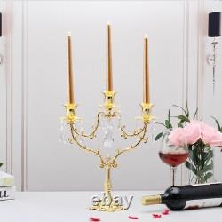 Luxury 3 Arm Candle Holder Tableware Supplies European Styles Shiny Candelabrums