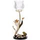 Luxury Crystal Base Glass Flower Candle Holder Gold Plated Zinc Alloy Wi