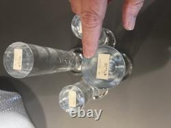 MCM 4 Piece Kosta Boda Kjell Engman Crystal Glass Bubbles Candle Holders Sticks