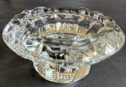 MCM Modern Danish Wrought Iron & Crystal Glass Table Candle Holders 11.5