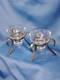 Mcm Modern Pair Danish Wrought Iron And Glass Votive Candle Tea Light Holder