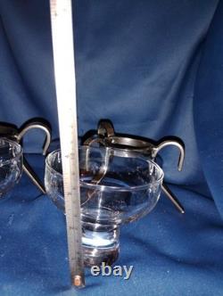 MCM Modern PAIR Danish Wrought Iron and Glass Votive Candle Tea Light Holder