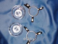 MCM Modern PAIR Danish Wrought Iron and Glass Votive Candle Tea Light Holder