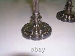 MCM Vintage silver CRYSTAL Glass CANDLESTICK Candle Holders BOBECHE