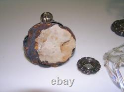 MCM Vintage silver CRYSTAL Glass CANDLESTICK Candle Holders BOBECHE