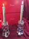 Mib Flawless Exceptional Pair Baccarat Crystal Aladin Candlestick Candle Holders