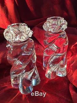 MIB FLAWLESS Exceptional Pair BACCARAT Crystal Aladin CANDLESTICK CANDLE HOLDERS
