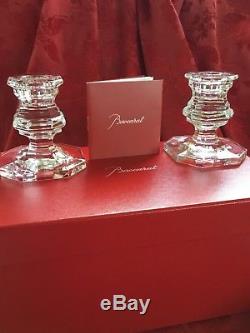 MIB FLAWLESS Exquisite 2 BACCARAT Art Crystal Regence CANDLESTICK CANDLE HOLDERS