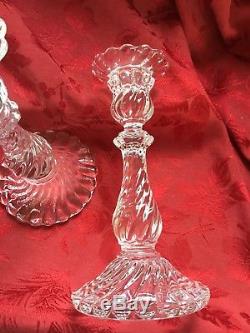 MIB FLAWLESS Exquisite BACCARAT Crystal BAMBOUS Pair CANDLESTICKS CANDLE HOLDERS