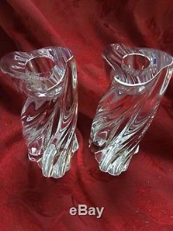 MIB FLAWLESS Exquisite BACCARAT Pair ODILON Crystal CANDLESTICK CANDLE HOLDERS