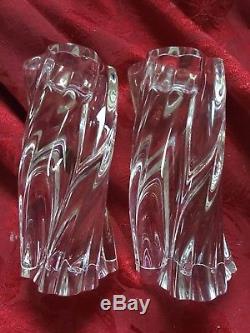 MIB FLAWLESS Exquisite BACCARAT Pair ODILON Crystal CANDLESTICK CANDLE HOLDERS