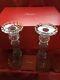 Mib Flawless Stunning Baccarat Glass Bambous Crystal 2 Candlestick Candle Holder