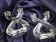 Mid Century Modern Set Of 2 Double Candle Holders Crystal Glass Vannes Le Chatel