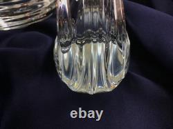 MID CENTURY MODERN set of 2 double CANDLE HOLDERS crystal GLASS VANNES LE CHATEL