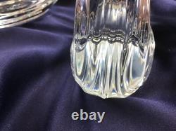 MID CENTURY MODERN set of 2 double CANDLE HOLDERS crystal GLASS VANNES LE CHATEL