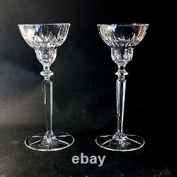 MIKASA ARCTIC LIGHTS TALL SINGLE CANDLE HOLDERS, Cut Lead Crystal, 8 1/2, 2PCS