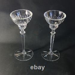 MIKASA ARCTIC LIGHTS TALL SINGLE CANDLE HOLDERS, Cut Lead Crystal, 8 1/2, 2PCS
