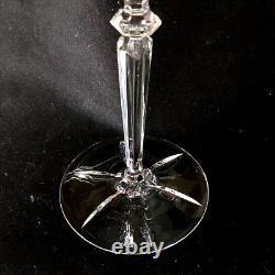 MIKASA ARCTIC LIGHTS TALL SINGLE CANDLE HOLDERS, Cut Lead Crystal, 8 1/2, 2PCS