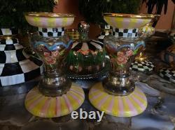 Mackenzie Circus Glass Candleholder Childs Candle Holders Set Of 2 New