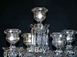 Magnificent Five Light Baccarat Crystal Candelabra / Candle Holder