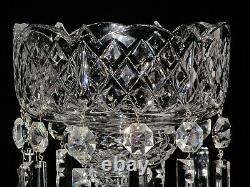 Magnificent Pair Of Large Bohemian Crystal Luster Candle Holder With Prisms