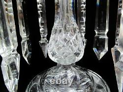 Magnificent Pair Of Large Bohemian Crystal Luster Candle Holder With Prisms