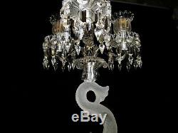 Magnificent Three Light Dauphin Baccarat Crystal Candelabra / Candle Holder