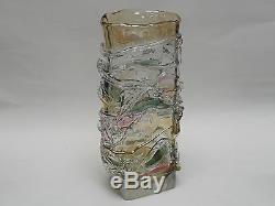 Majestic Signed Ion Tamaian Hand Blown Art Glass Large Vase 13.25