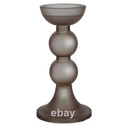 Matte Grey Ball Pillar Small Size 3.5in Dia x10in H, 5in Dia Base Pack of 2