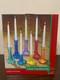 May Department Stores Glass Candle Stick Holder Set Of 7 Various Colors 2002 Nib